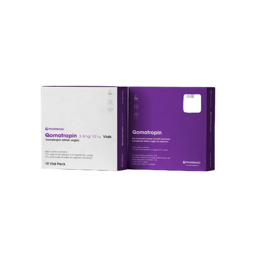 Qomatropin HGH 100 IU - 10 X VIAL (3.3 MG/VIAL - 10 IU)